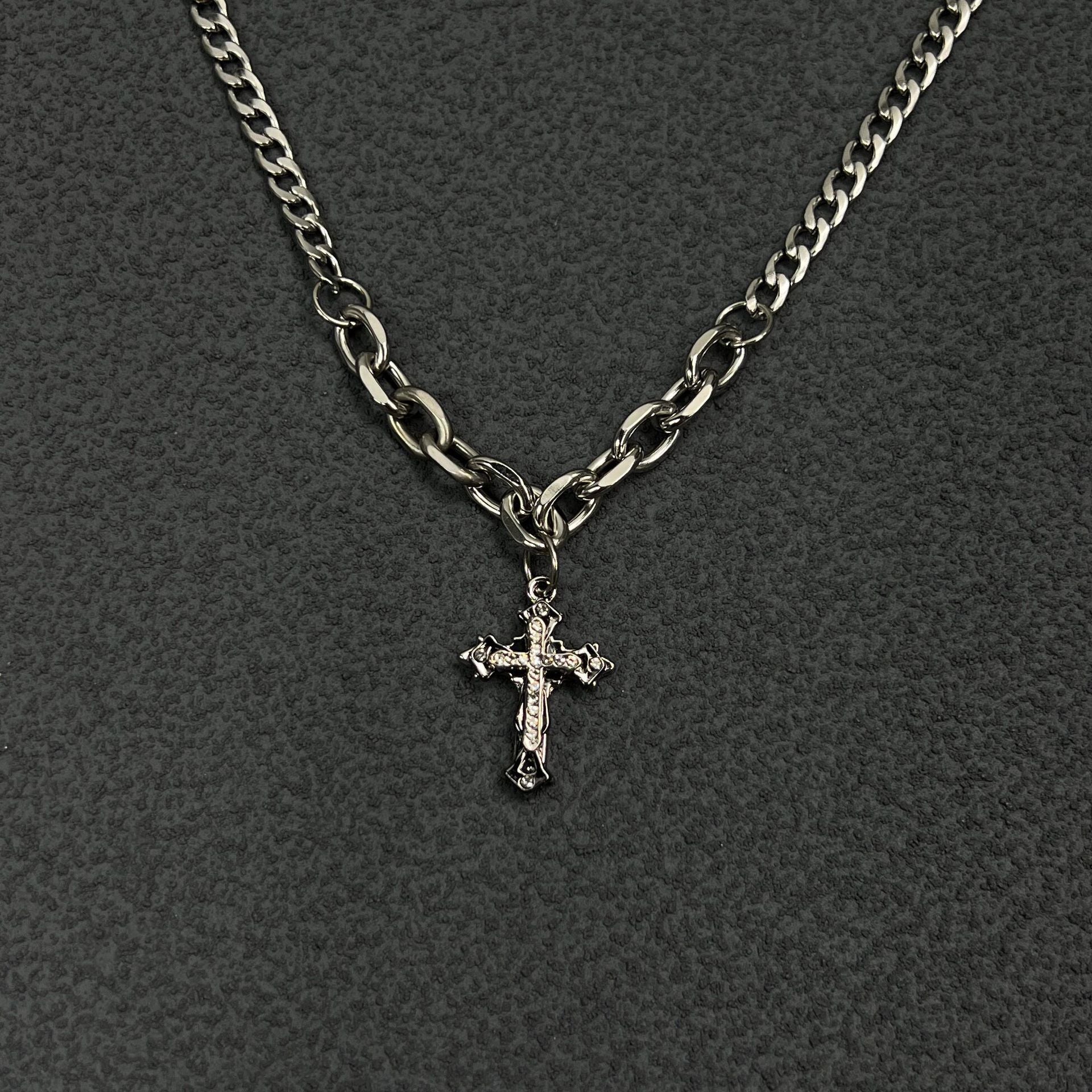 Wholesale Cross Titanium Steel Cuban Chain