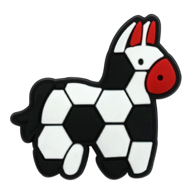 Wholesale Random 100pcs Mexican soccer-themed  PVC Soft Rubber Shoe Buckle Decoration