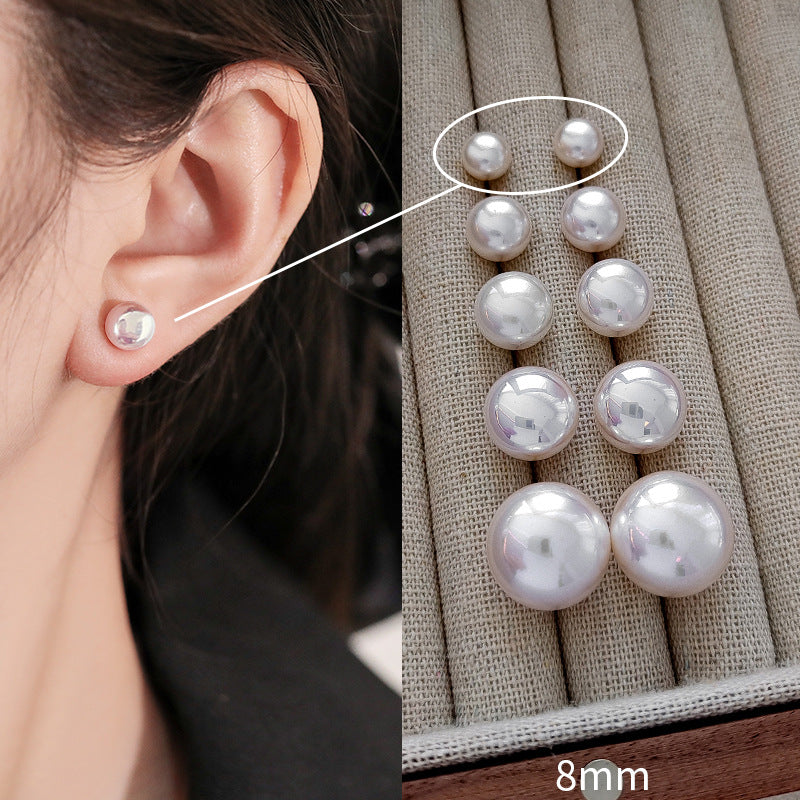 Wholesale Steamed Bun Pink Pearl Minimalist Earrings