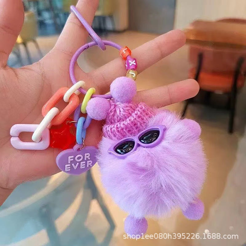 Wholesale cute cartoon briquettes little monster plush doll keychain