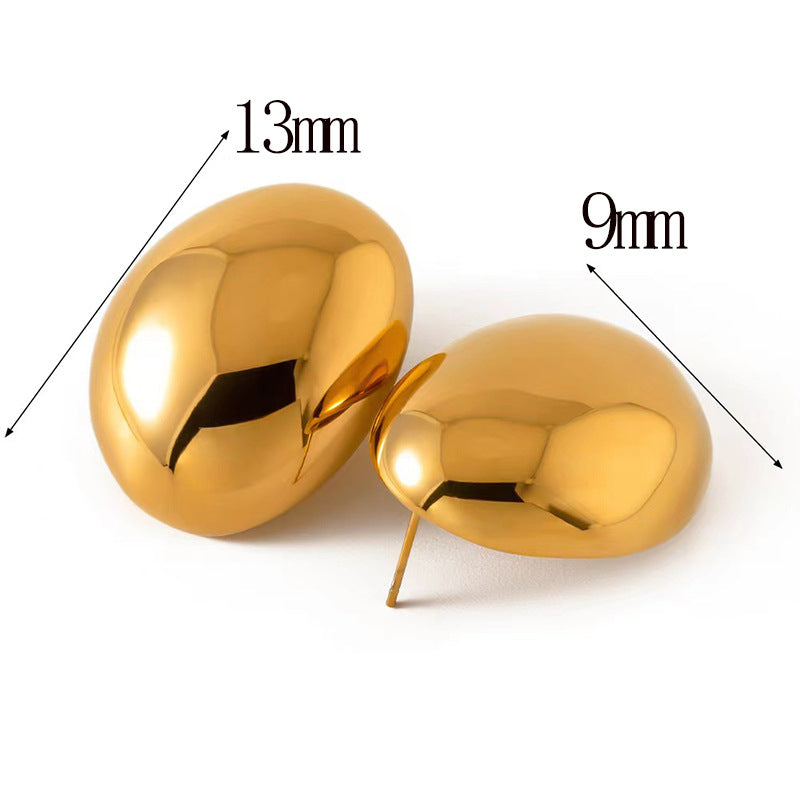 Wholesale Geometric Oval Polished Earrings