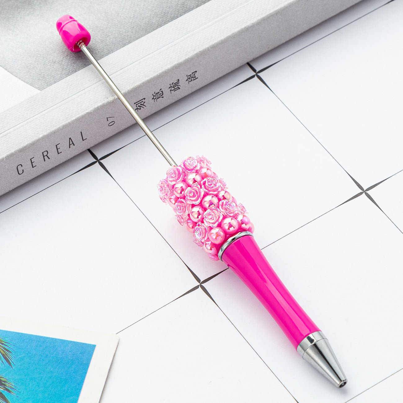 Wholesale rose beaded pen  ballpoint pen beadable pens
