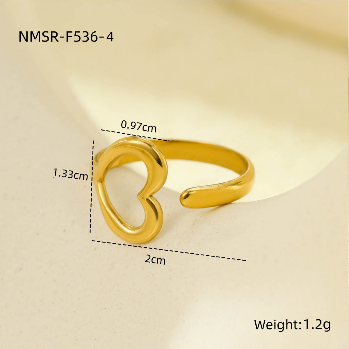 Wholesale stainless steel open ring 18K gold non-fading multi-layer geometric hollow  ring