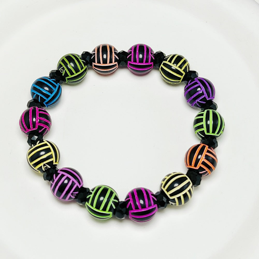Wholesale Sports Series Rugby Football Volleyball Tennis Basketball Beaded Bracelets ACC-BT-Qiyu001