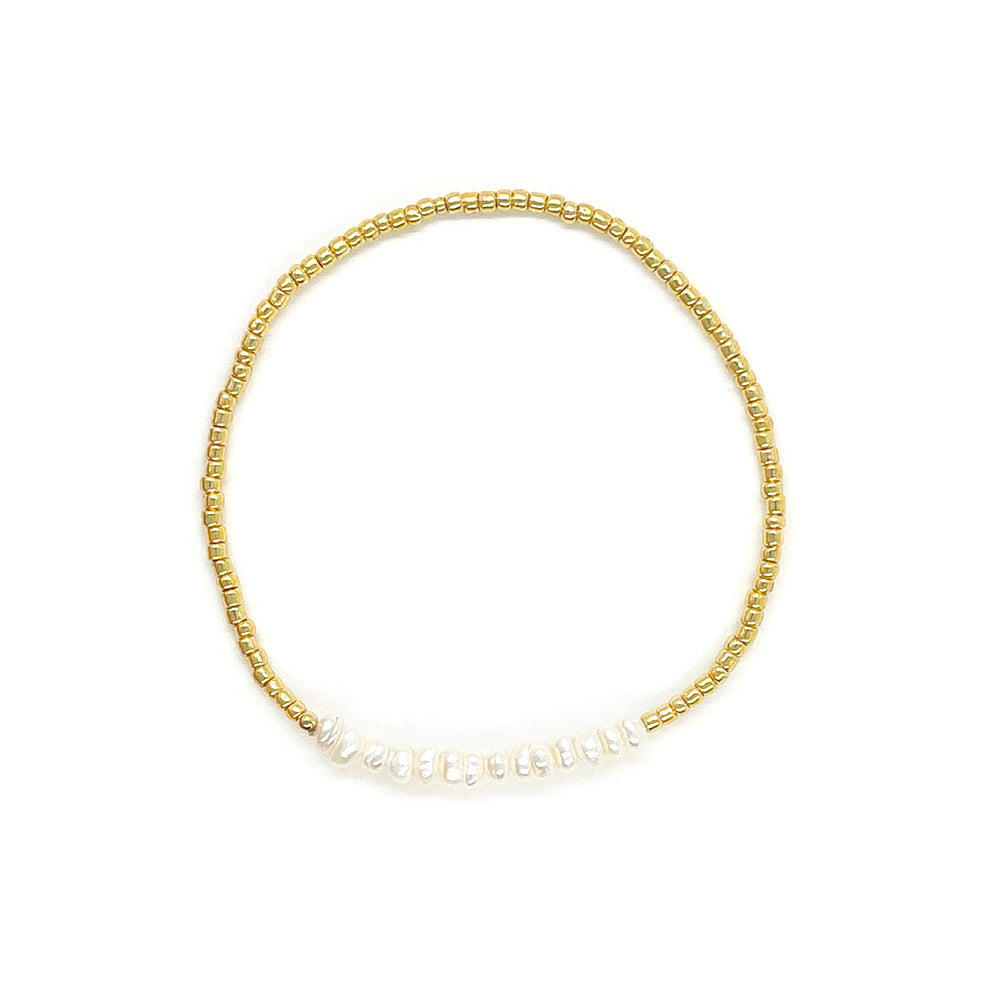 Wholesale Trendy Glass Bead Handmade Stretch Bracelet For Women Everyday Jewelry Accessory Gift