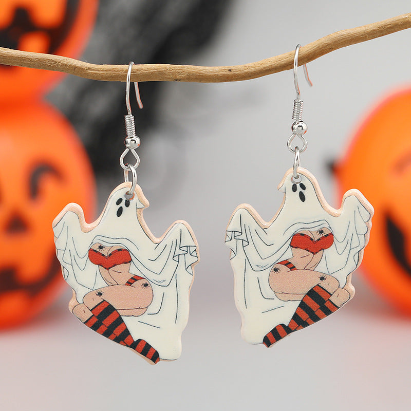 Wholesale Halloween Funny Beauty Ghost Earrings ACC-ES-Haoc010