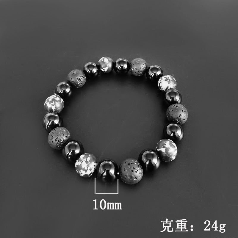Wholesale Natural Volcanic Stone Snowflake Stone Beads Bracelet