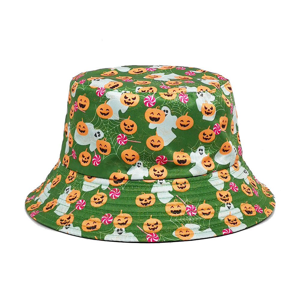 Wholesale Cartoon  Pumpkin Double sided Bucket Hat