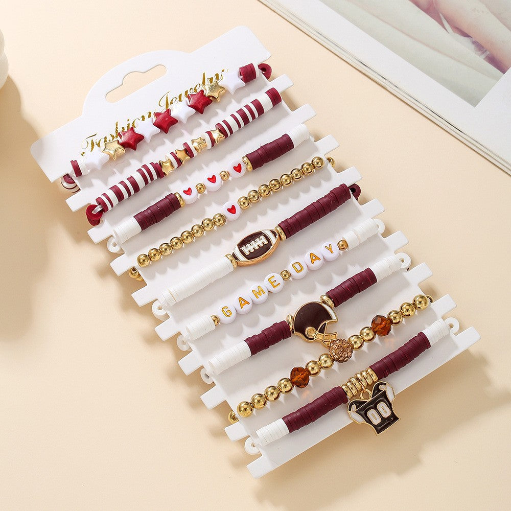 Wholesale Baseball Bracelet 8-piece Soft y Bracelet