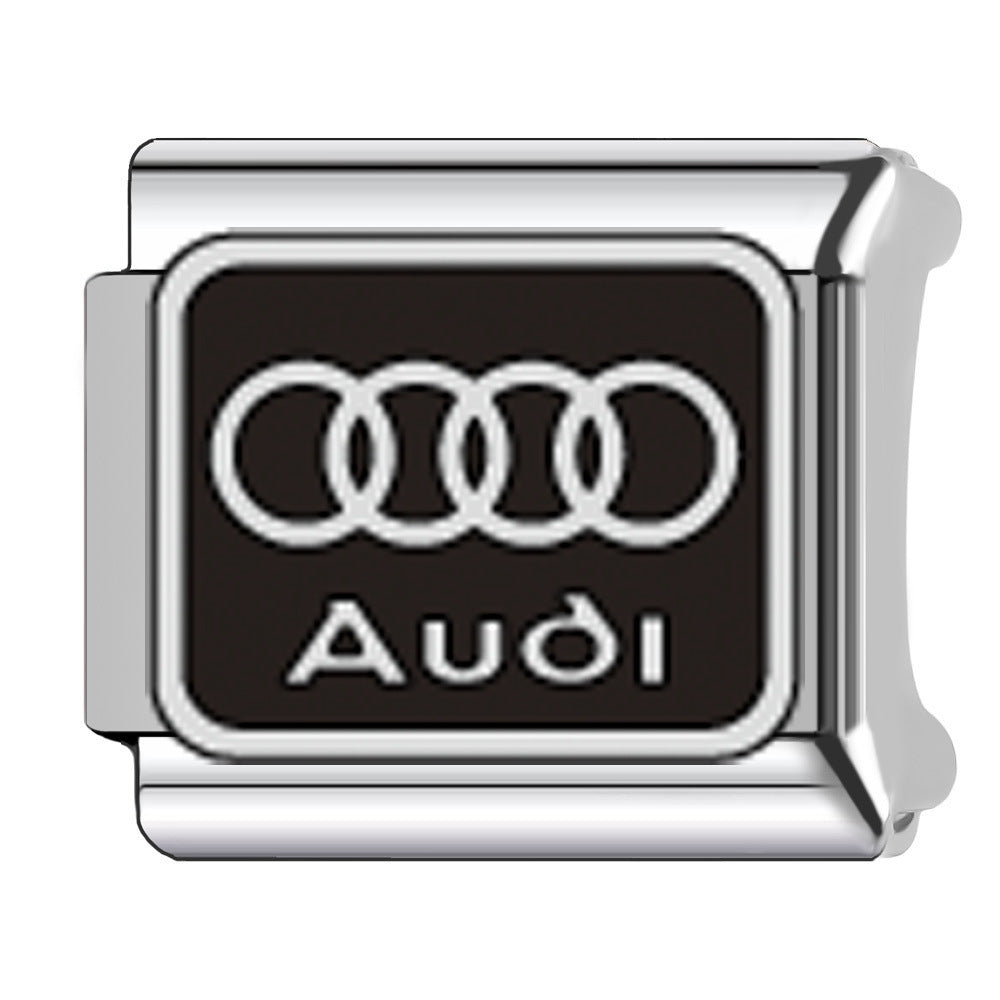 Wholesale Italian Charm Bracelet 9mm DIY Splicing Car Logo Stainless Steel Composable Bracelet