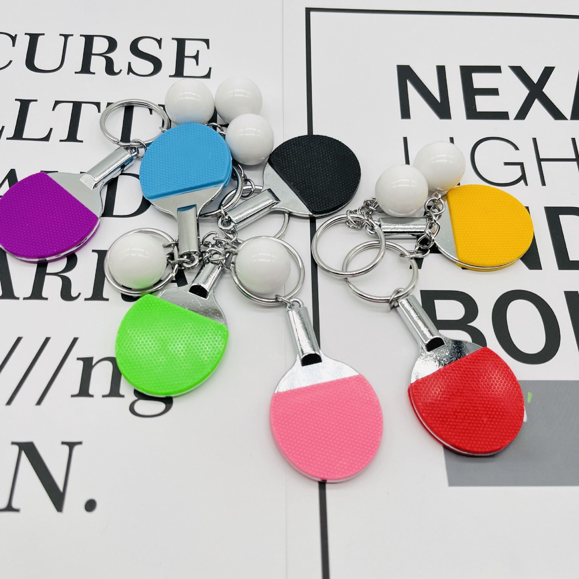 Wholesale  Table Tennis Racket Keychain Metal Sports Keychains