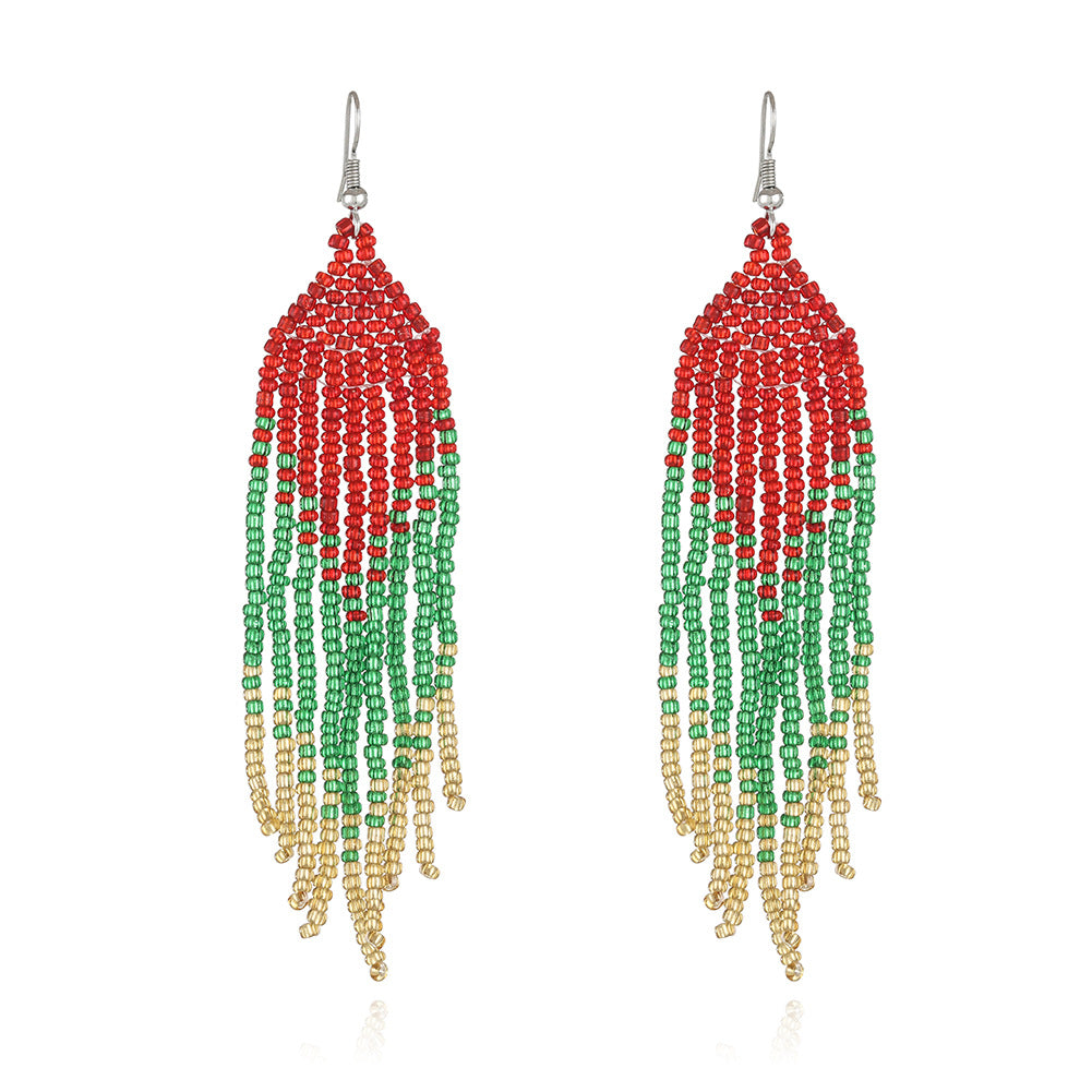 Wholesale Christmas tassels Bohemian earring