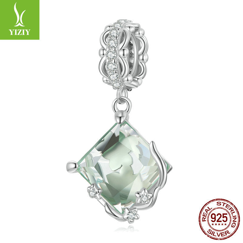Wholesale Wizard of Oz DIY Bracelet Beaded Accessories Mint Green S925 Sterling Silver Pendant ACC-CHS-YinZhiyun005