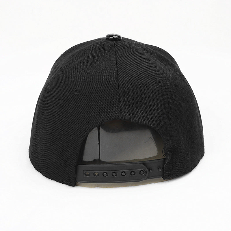 Wholesale Flat Brim Hat PU leather color matching hip hop hat  baseball cap