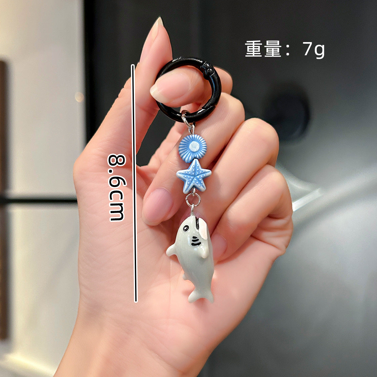 Wholesale Cute Marine Small Animal Mobile Phone Lanyard Resin Keychain