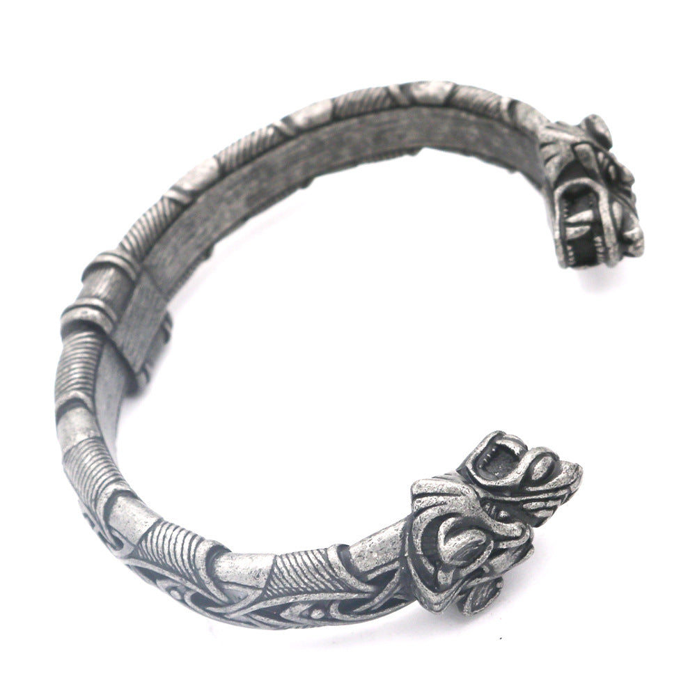 Wholesale Vintage Viking Open Wolf Head Bracelet ACC-BT-Hongg002