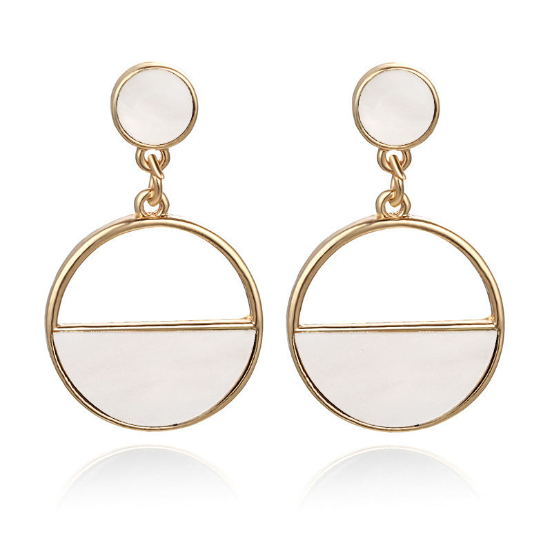 Wholesale Natural Stone Circle Alloy Earrings ACC-ES-ChengJing005