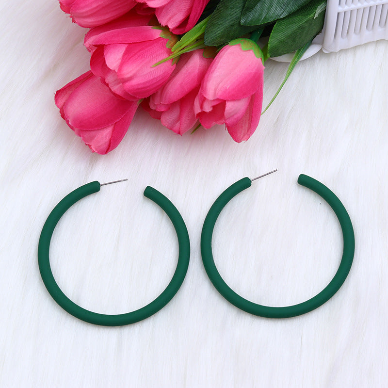 Wholesale  Large C Circle Earrings Acrylic Earrings