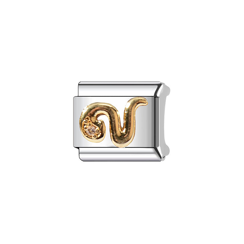 Wholesale  9mm Italian Charm Starter Bracelets DIY square Single Section Creative Stainless Steel Composable Bracelet