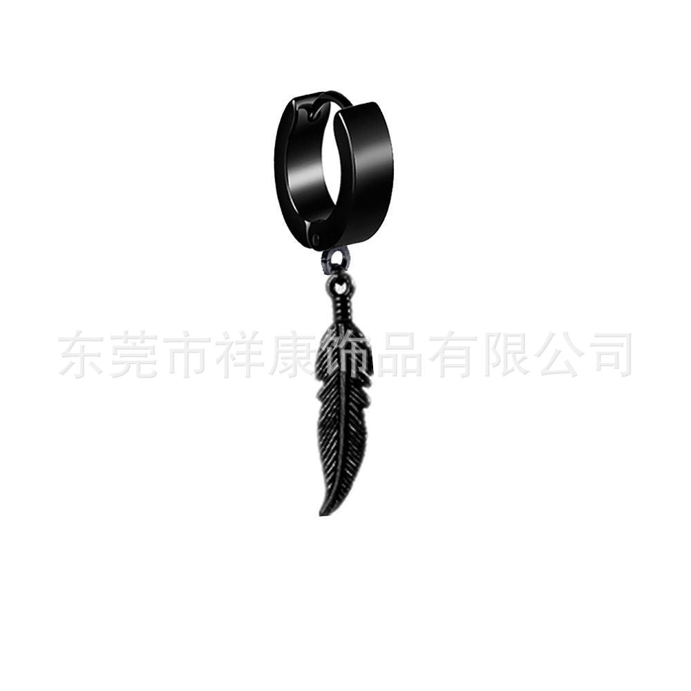 Wholesale Stainless Steel Round Wire Dragon Pattern Earrings