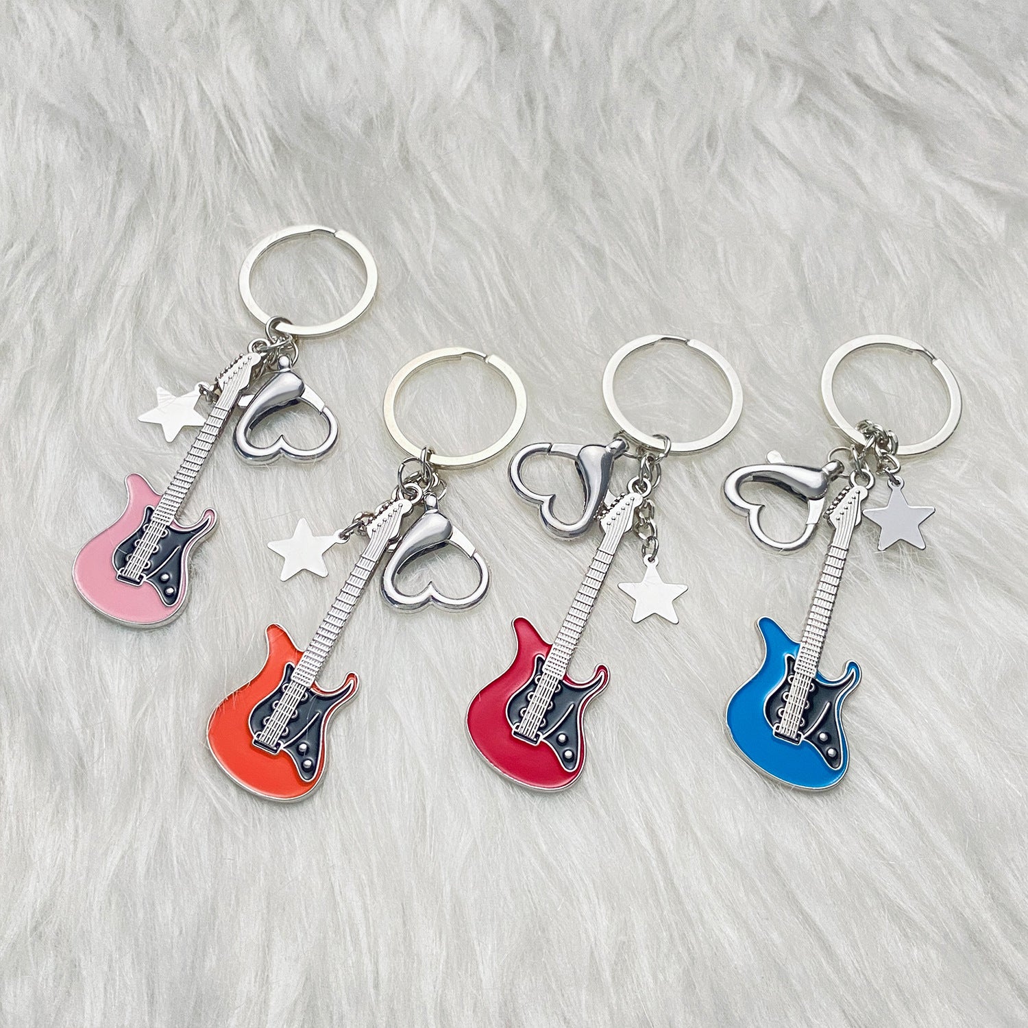 Wholesale Vintage Y2k Electric Guitar Star Bass Keychain ACC-KC-MY001