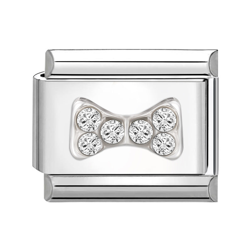 Wholesale  9mm Italian Charm Starter Bracelets DIY square Single Section Creative Stainless Steel Composable Bracelet