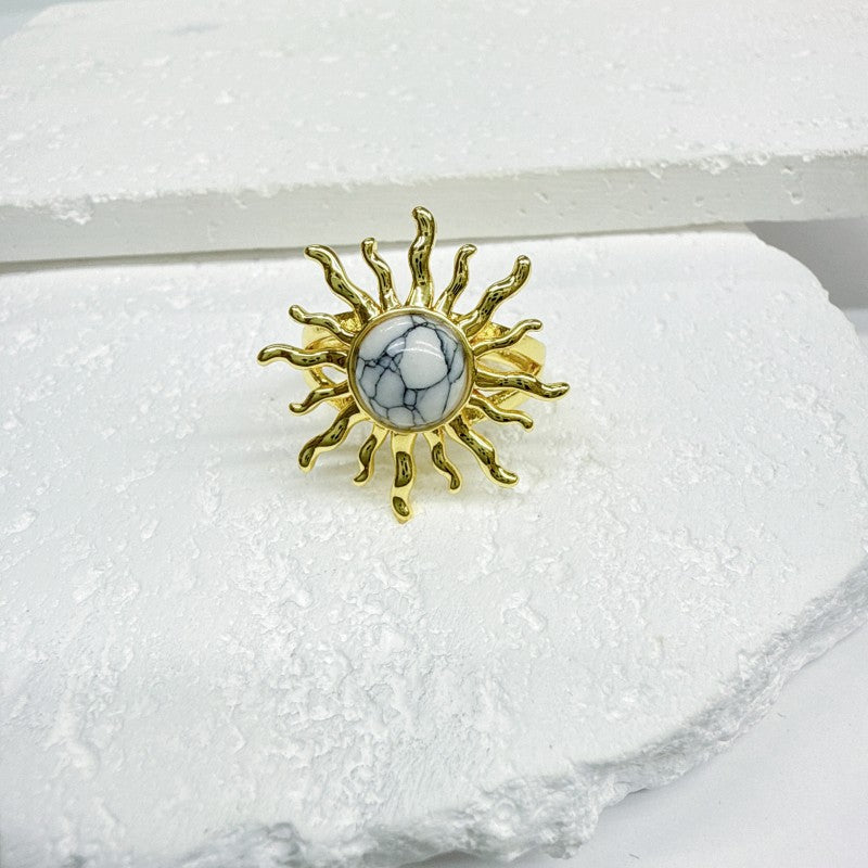 Wholesale Wave sun copper plated 18k color-preserving adjustable ring Adjustable rings