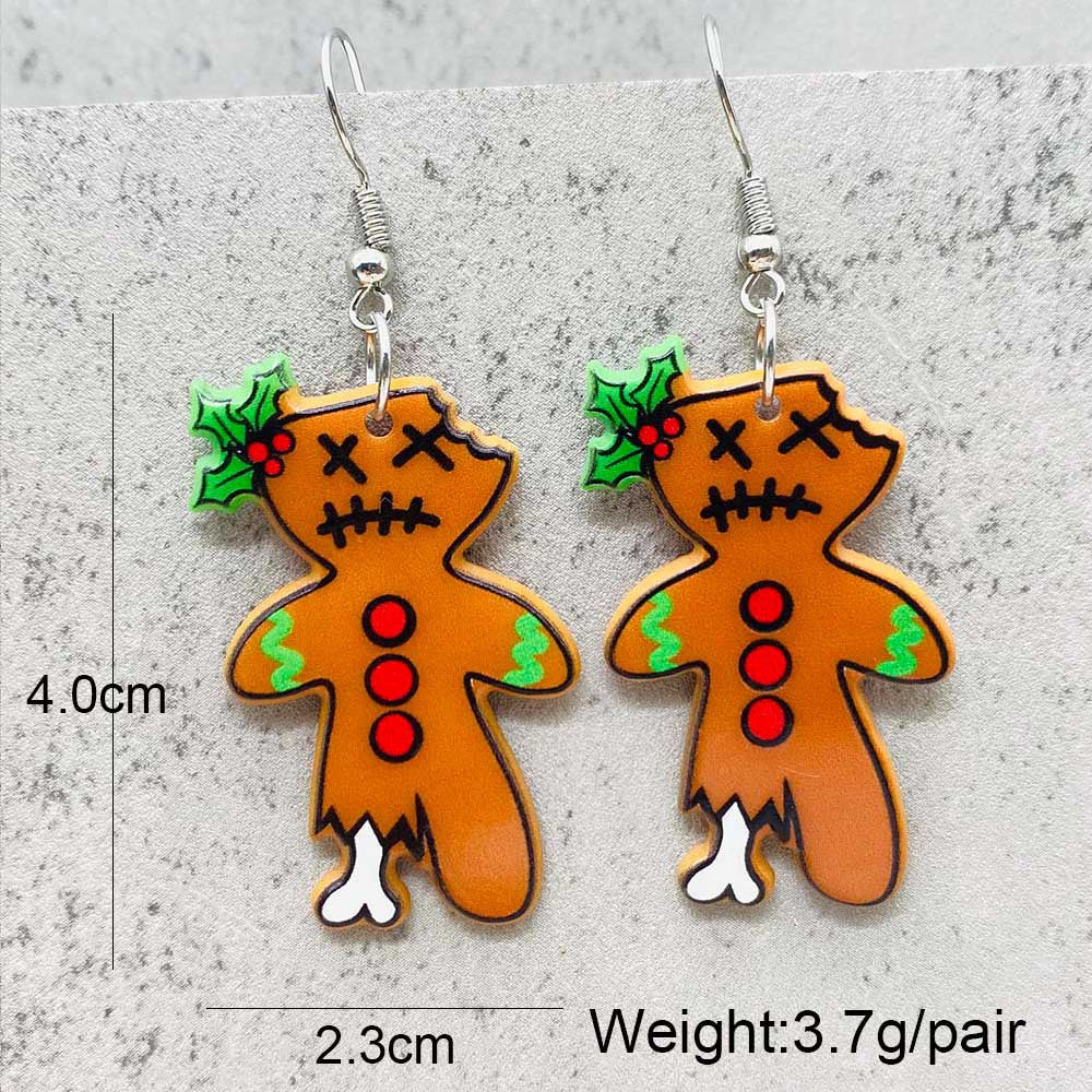 Wholesale Christmas Snowflake Elk Bell Christmas Dwarf Acrylic Earrings ACC-ES-ChenY085