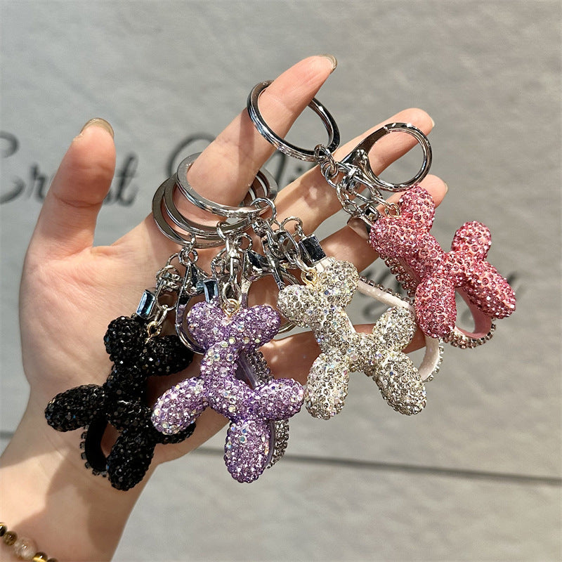 Wholesale Full Diamond Balloon Dog Keychain