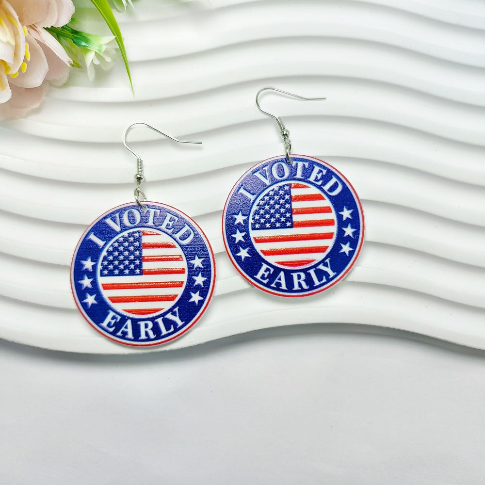 Wholesale 10pcs American Independence Day Earrings Love Stars Sun Flower Earrings ACC-ES-Qiyu006