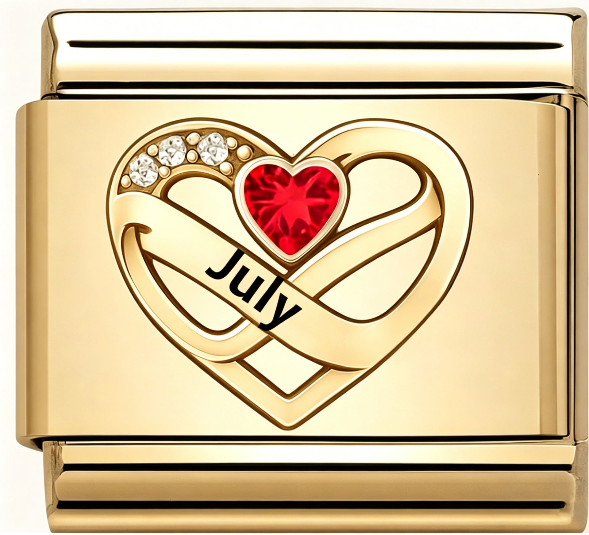 Wholesale DIY Italian Charms Bracelet Stainless Steel Month Love Heart Pattern Boutique Resale