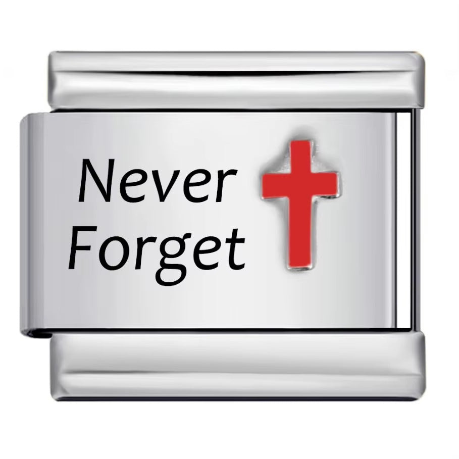 Wholesale Italian Charm Bracelet 9mm DIY Red cross pattern  Creative Stainless Steel Composable Bracelet