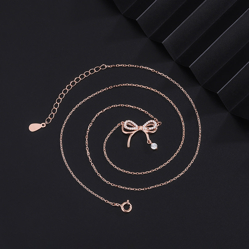 Wholesale s999 silver bow necklace