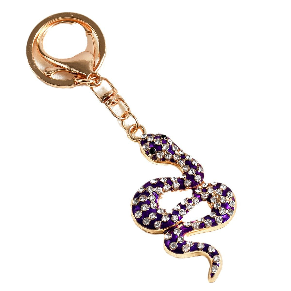 Wholesale Retro Zodiac Diamond Snake Car Pendant Creative Colorful Snake Keychain