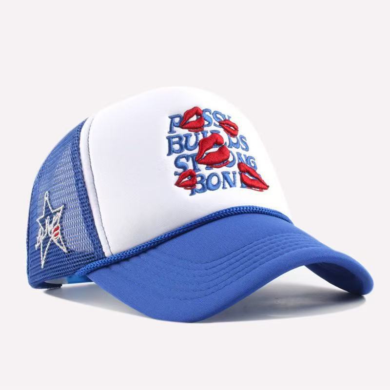 Wholesale Red lip wide-brimmed multi-colored letter baseball cap