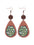Wholesale  Irregular Graphic Cactus Pattern Leather Earrings
