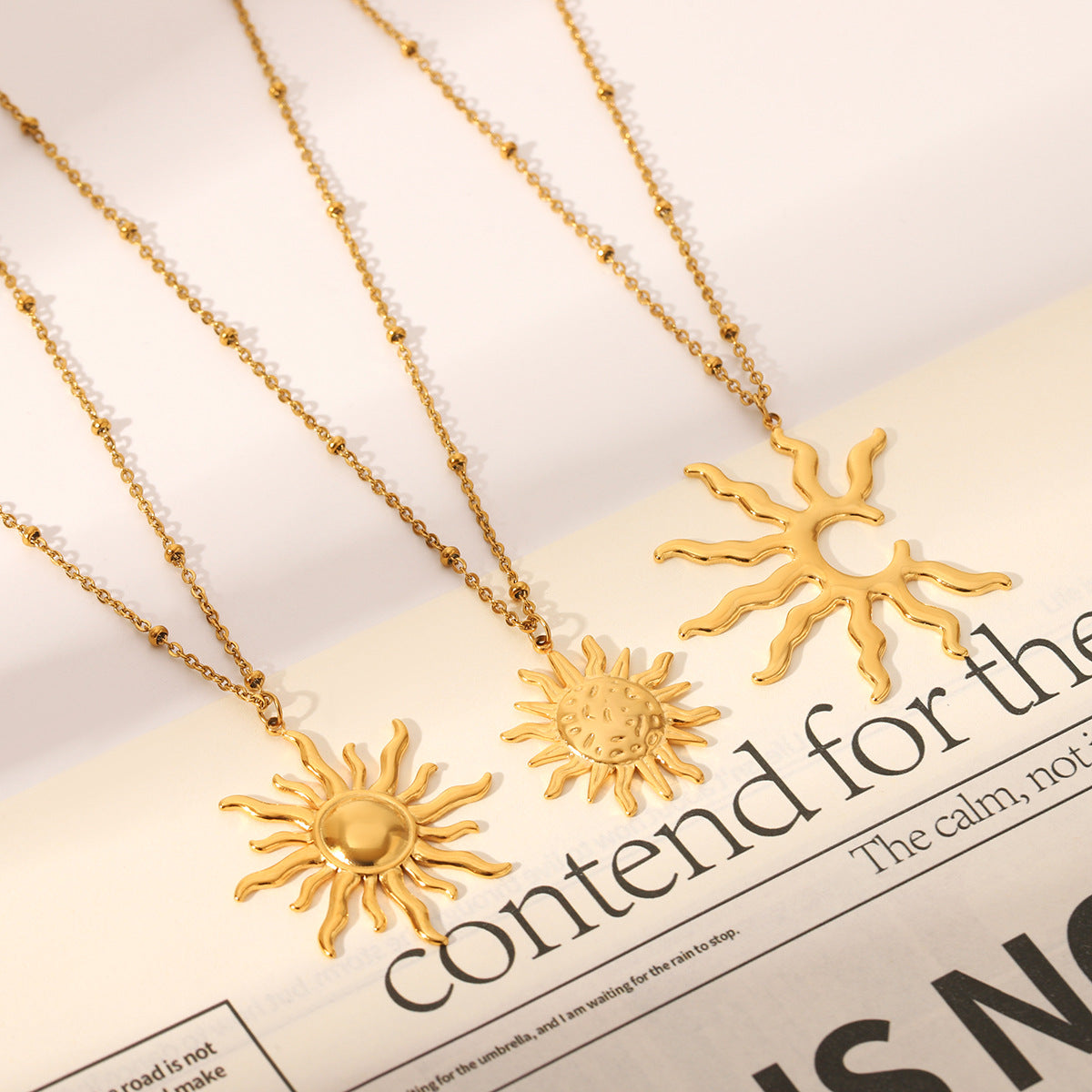 Wholesale  golden light totem titanium steel necklace