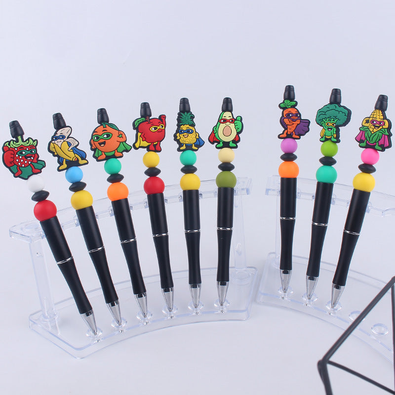 Wholesale Cartoon fruit series  handmade beaded ballpoint pen