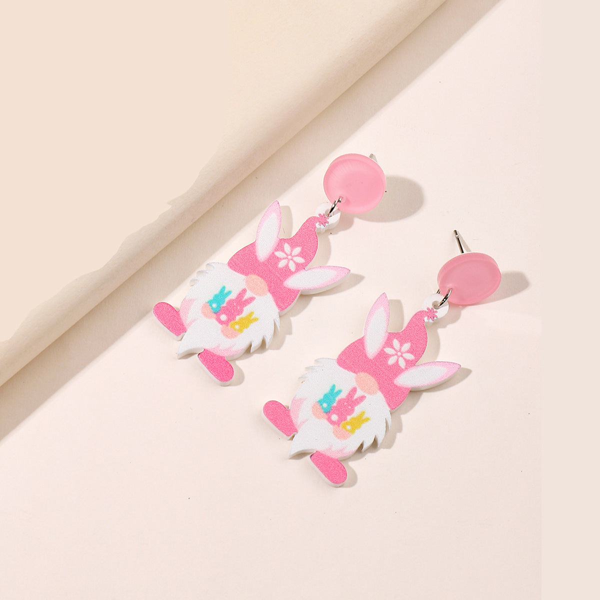 Wholesale Acrylic Cartoon Print Easter Bunny Egg Carrot Earrings