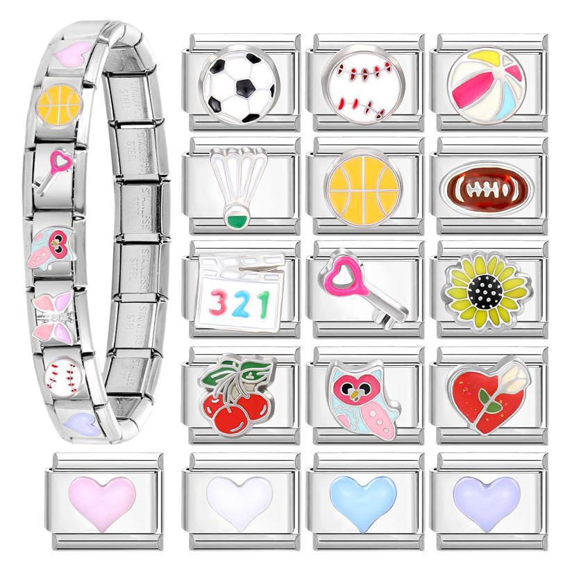 Wholesale Italian Charm Bracelet 9mm DIY Splicing Cute Creative Stainless Steel Composable Bracelet
