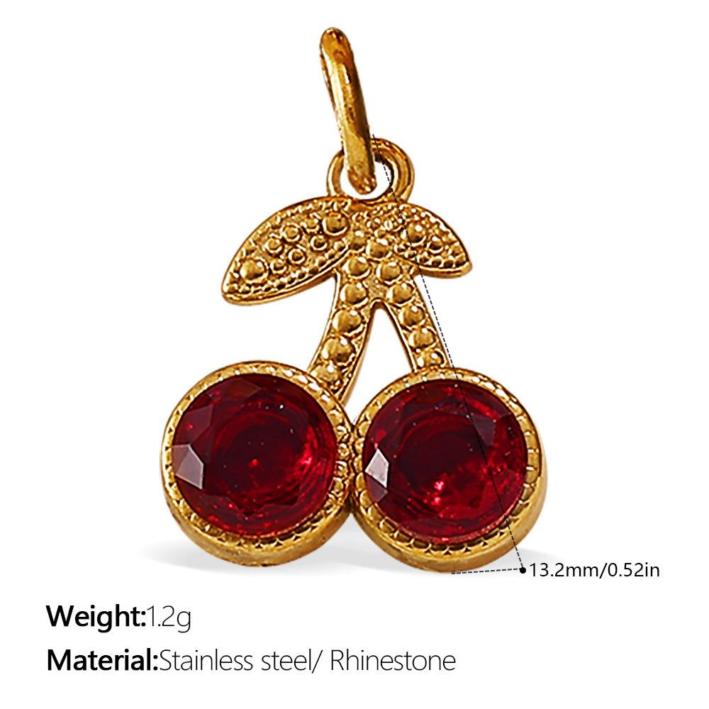 Wholesale Various Cherry Fruit Design Stainless Steel Pendants DIY Creative Bracelet Necklace Jewelry Pendant Bracelet