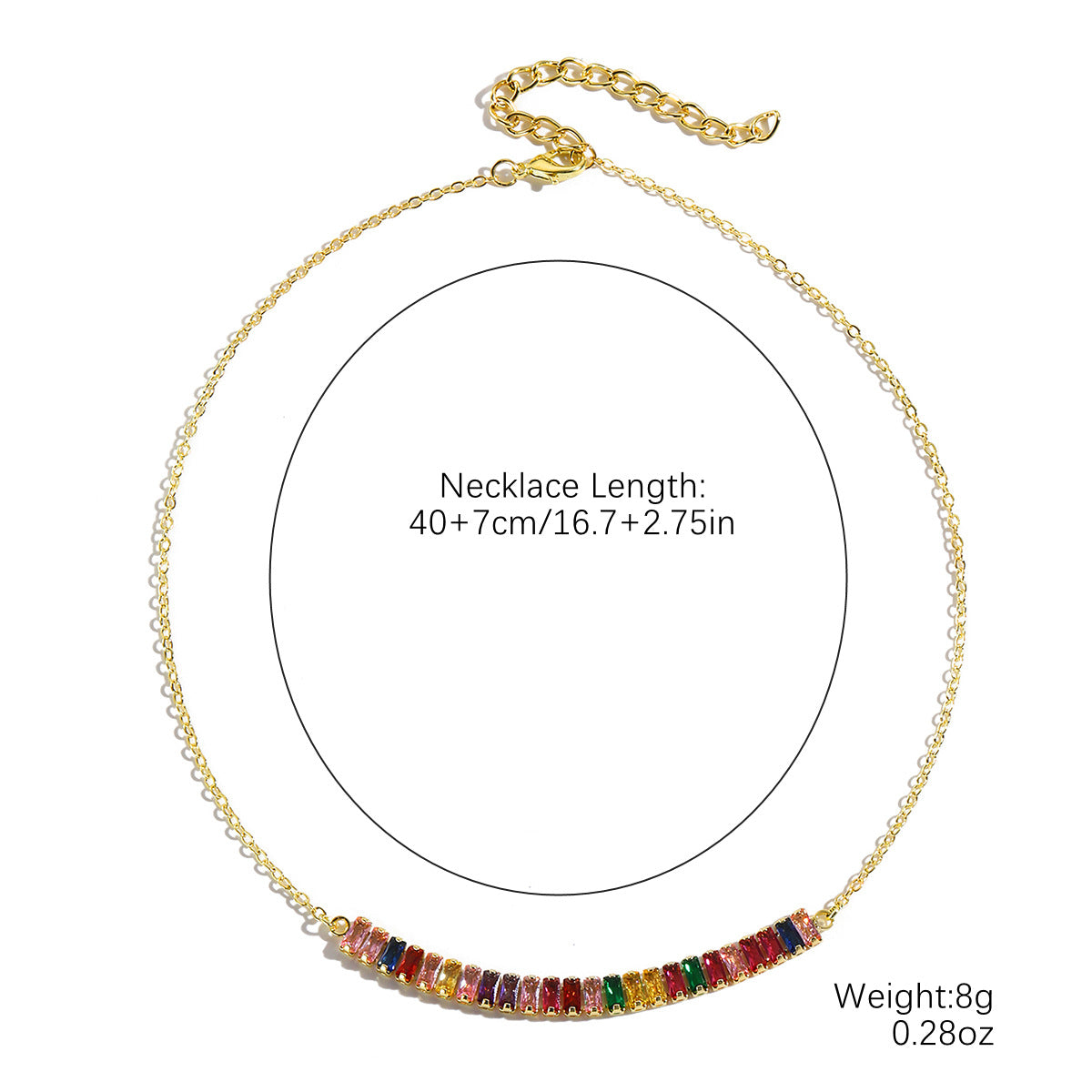 Wholesale  Color Zircon Stitching Necklace Light Luxury Jewelry