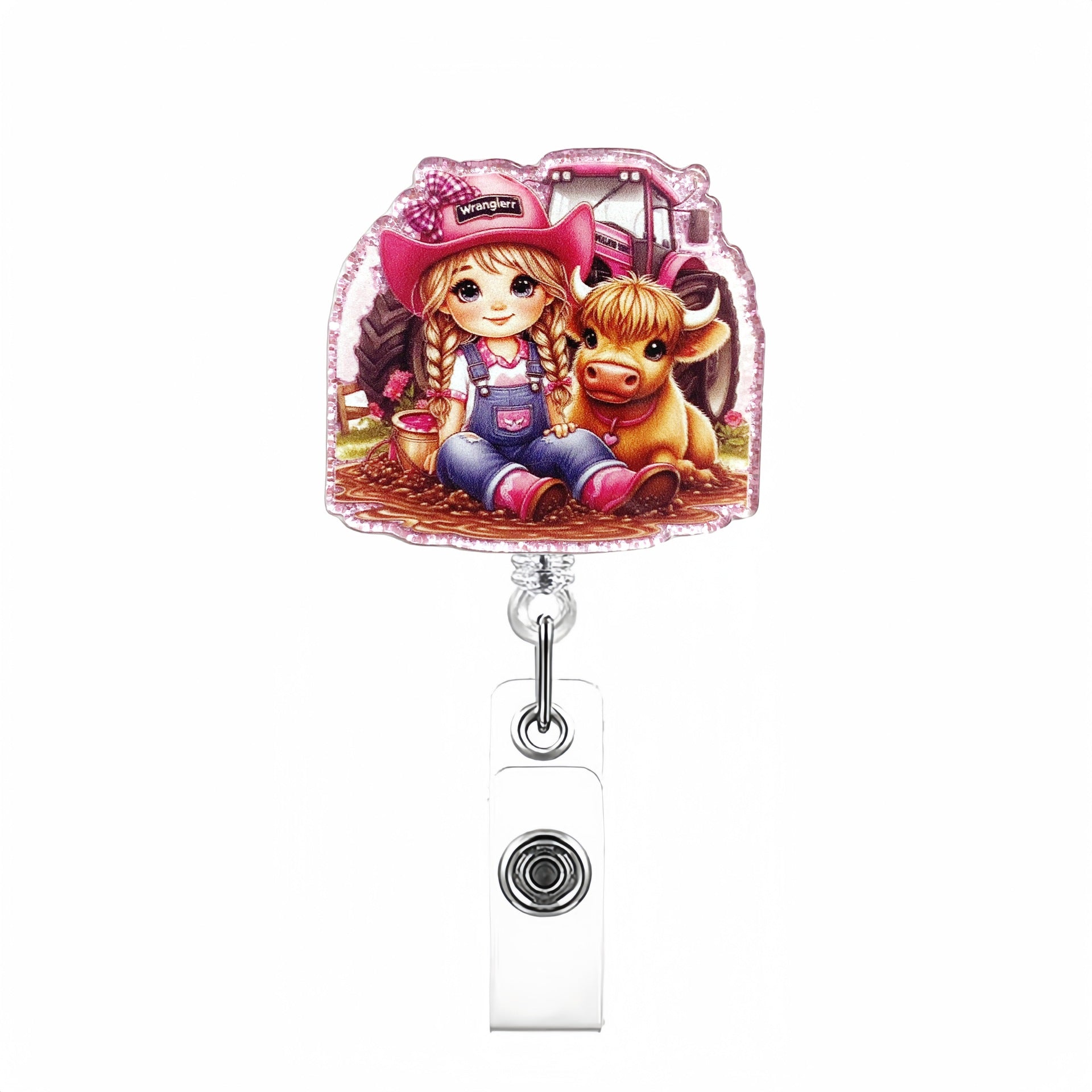 Wholesale Funny Animals Cows and Horses Badge Reels Keychains