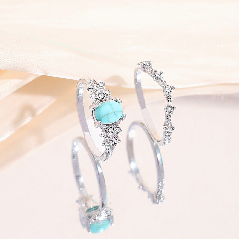 Wholesale  Turquoise Women's Two-piece Ring