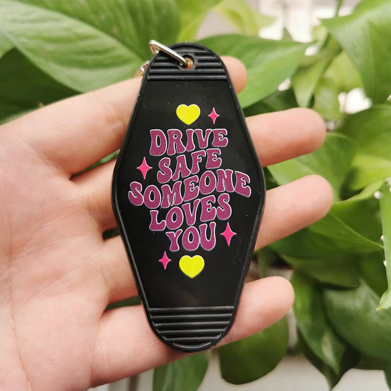 Wholesale Retro Hotel Plastic Tag Keychain ACC-KC-MeiXin015