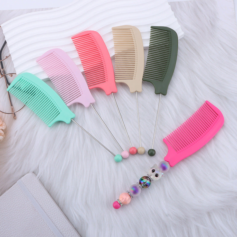 Wholesale DIY Beadable Comb,  Plastic Pointed-Tail Comb,  Home/ Salon Style Curved Comb,  Fine-Tooth Hair Smoothing Comb,  Hair Styling Tool