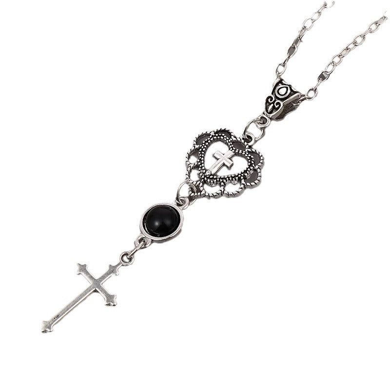 Wholesale Easter Goth Theme Love Heart Dark Necklaces Long Necklaces ACC-NE-MLR008