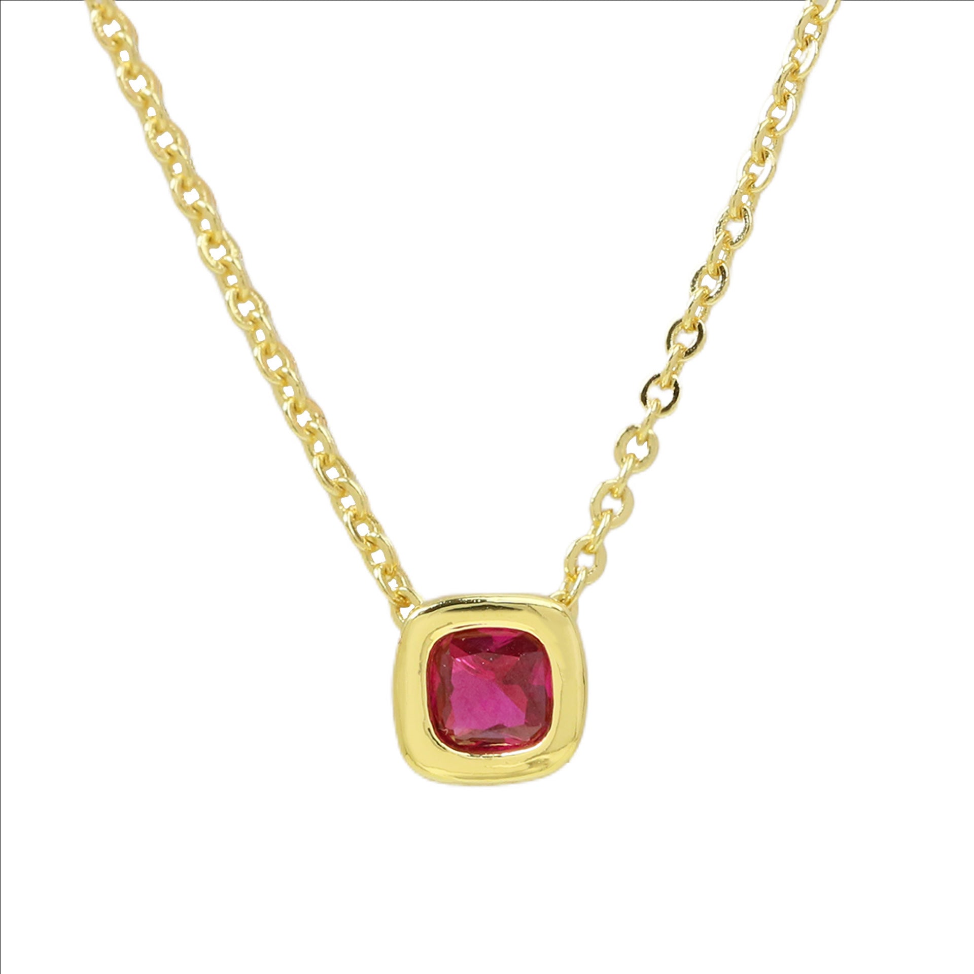 Wholesale Colorful geometric square zircon clavicle pendant necklace