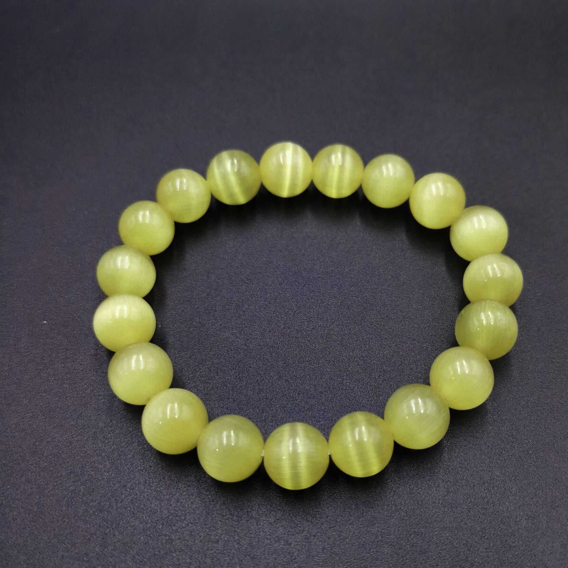Wholesale Fashion 10mm Cat' s Eye Glass Bead Bracelet Red Candy Color Jewelry Accessory for Resale