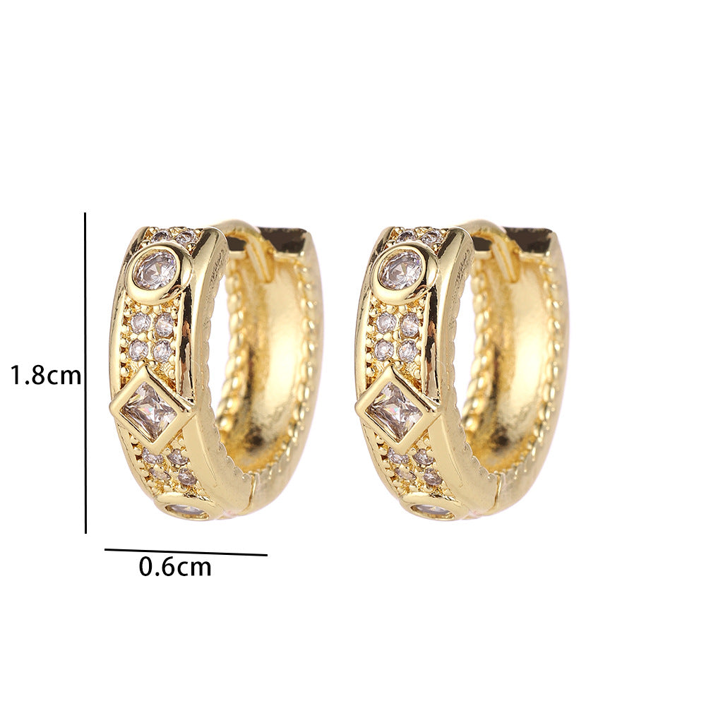 Wholesale Modern Butterfly Flower Earrings With Micro Set Zircon 18K Gold Plated Copper Fashion Party Gift Jewelry Accessory
